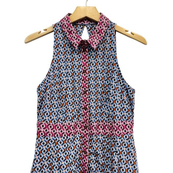 Maeve by Anthropologie Geometric Print Button Front Sleeveless A-Line Dress sz 6 - Picture 6 of 6